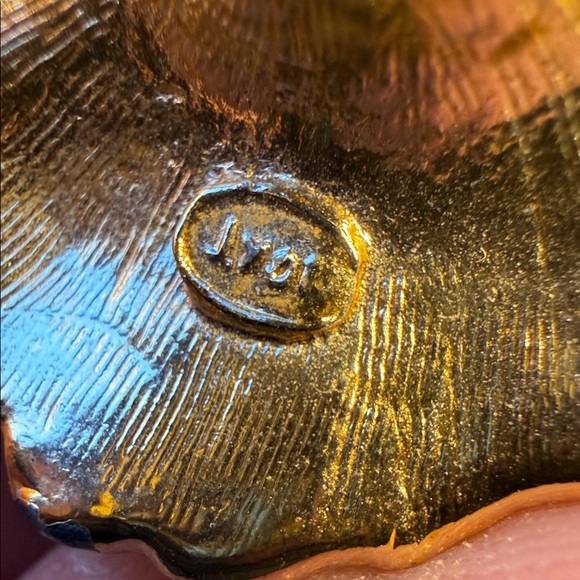 Elegant Gold Hibiscus Floral Brooch by Jyoti - Picture 2 of 4